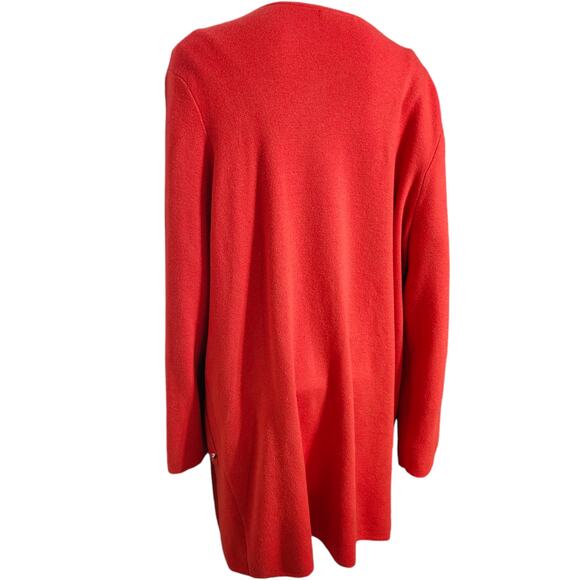 J. Crew 365 Women's Red XXL Juliette Collarless Sweater Blazer Merino Wool Blend - Picture 8 of 11